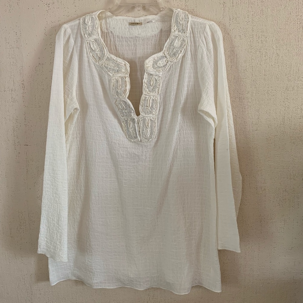 Max Studio Beaded Split-Neck Tunic - image 7